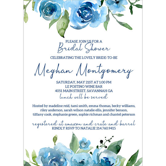 Shades of Blue Roses Invitations